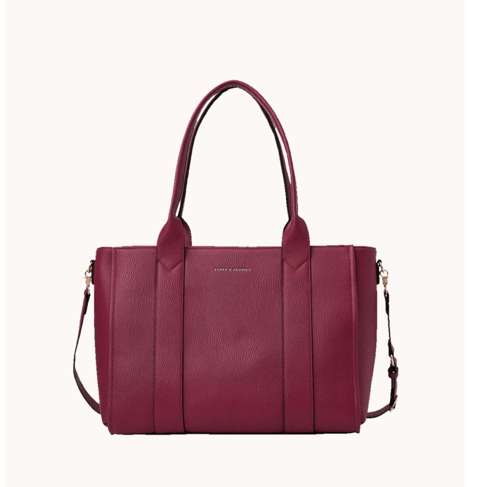 Elegant Burgundy Tote Bag by Poppy & Peonies